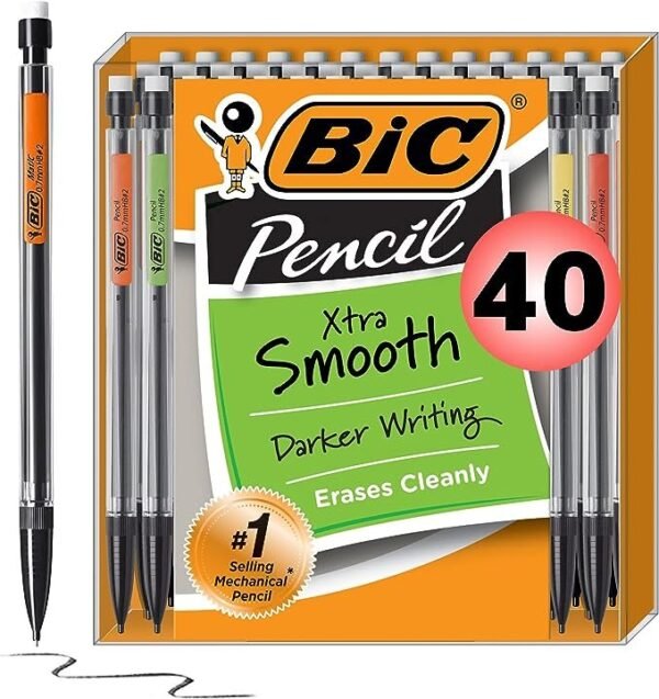 BIC Xtra-Smooth Mechanical Pencil, Medium Point (0.7mm), Perfect For The Classroom & Test Time, 40-Count