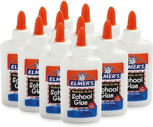Elmer's Liquid School Glue, Washable, 4 Ounces Each, 12 Count - Great for Making Slime